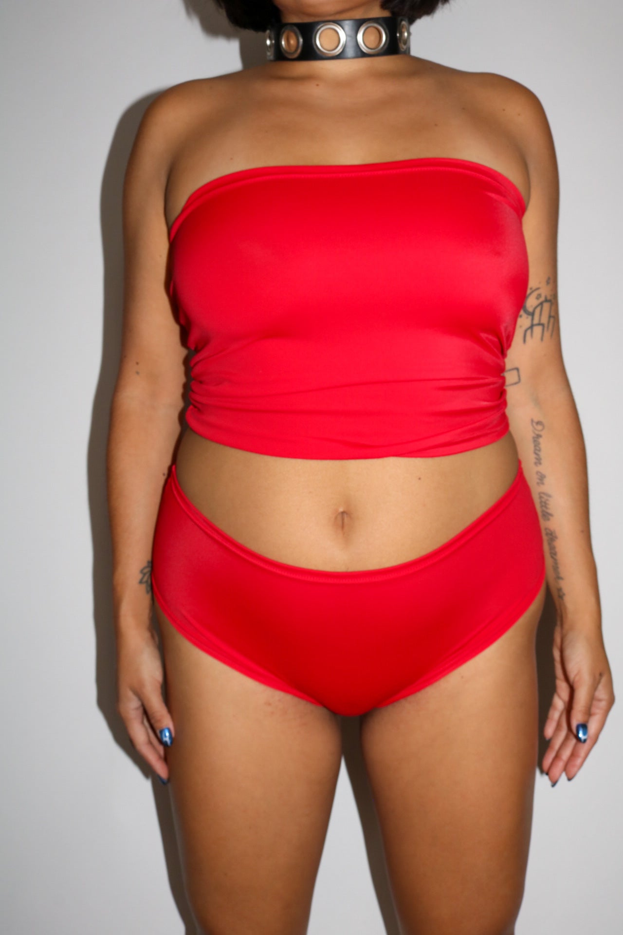 Midlength Tube Top in Red tube top Mi Gente Clothing   