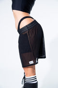 Black Mesh Logo Shorts