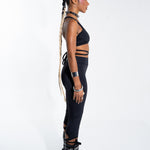 Black Cut Out Capris Bottoms Mi Gente Clothing