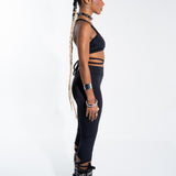 Black Cut Out Capris Bottoms Mi Gente Clothing