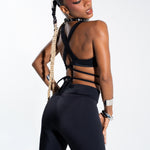 Black Cut Out Capris Bottoms Mi Gente Clothing