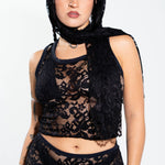 Black Lace Tank Top CROP TOP Mi Gente Clothing
