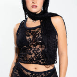 Black Lace Tank Top CROP TOP Mi Gente Clothing