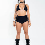 Black Lace Up Shorts Bottoms Mi Gente Clothing