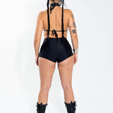 Black Lace Up Shorts Bottoms Mi Gente Clothing