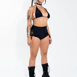 Black Lace Up Shorts Bottoms Mi Gente Clothing