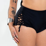 Black Lace Up Shorts Bottoms Mi Gente Clothing