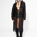 Black Mesh Duster Jacket FESTIVAL JACKET Mi Gente Clothing