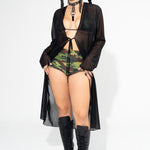 Black Mesh Duster Jacket FESTIVAL JACKET Mi Gente Clothing