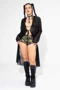 Black Mesh Duster Jacket