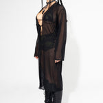 Black Mesh Duster Jacket FESTIVAL JACKET Mi Gente Clothing