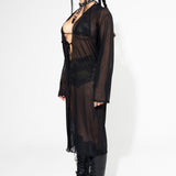 Black Mesh Duster Jacket FESTIVAL JACKET Mi Gente Clothing