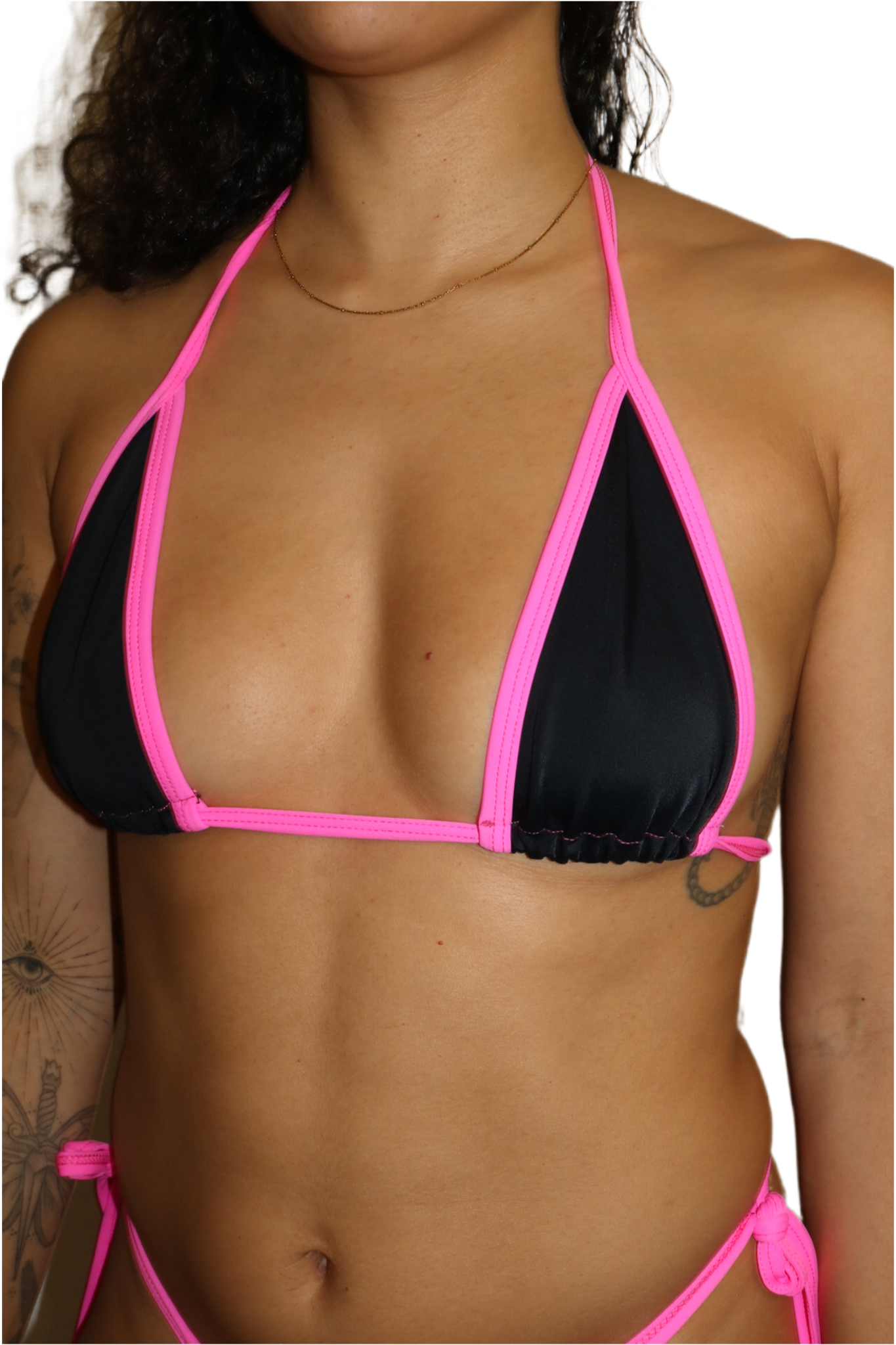 Black Pink Micro Bikini Top  Mi Gente Clothing   