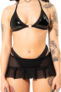 Black Vinyl O-Ring Bikini Top