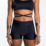 Black Wrap Around Top tops Mi Gente Clothing