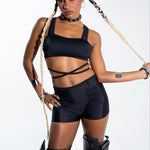 Black Wrap Around Top tops Mi Gente Clothing