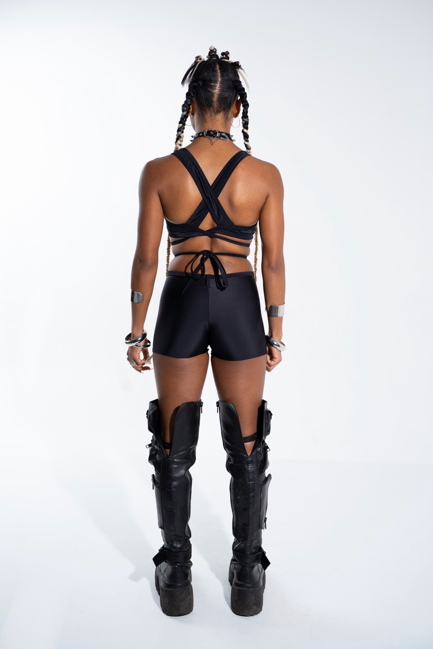 Black Pocket Midrise Shorts Bottoms Mi Gente Clothing