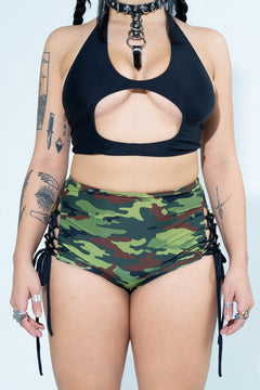 Black Cut Out Halter Top HALTER TOP Mi Gente Clothing