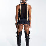 Black Mesh Loose Crop Mi Gente Clothing