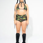 Camo Lace Up Shorts Shorts Mi Gente Clothing