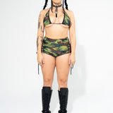 Camo Lace Up Shorts Shorts Mi Gente Clothing