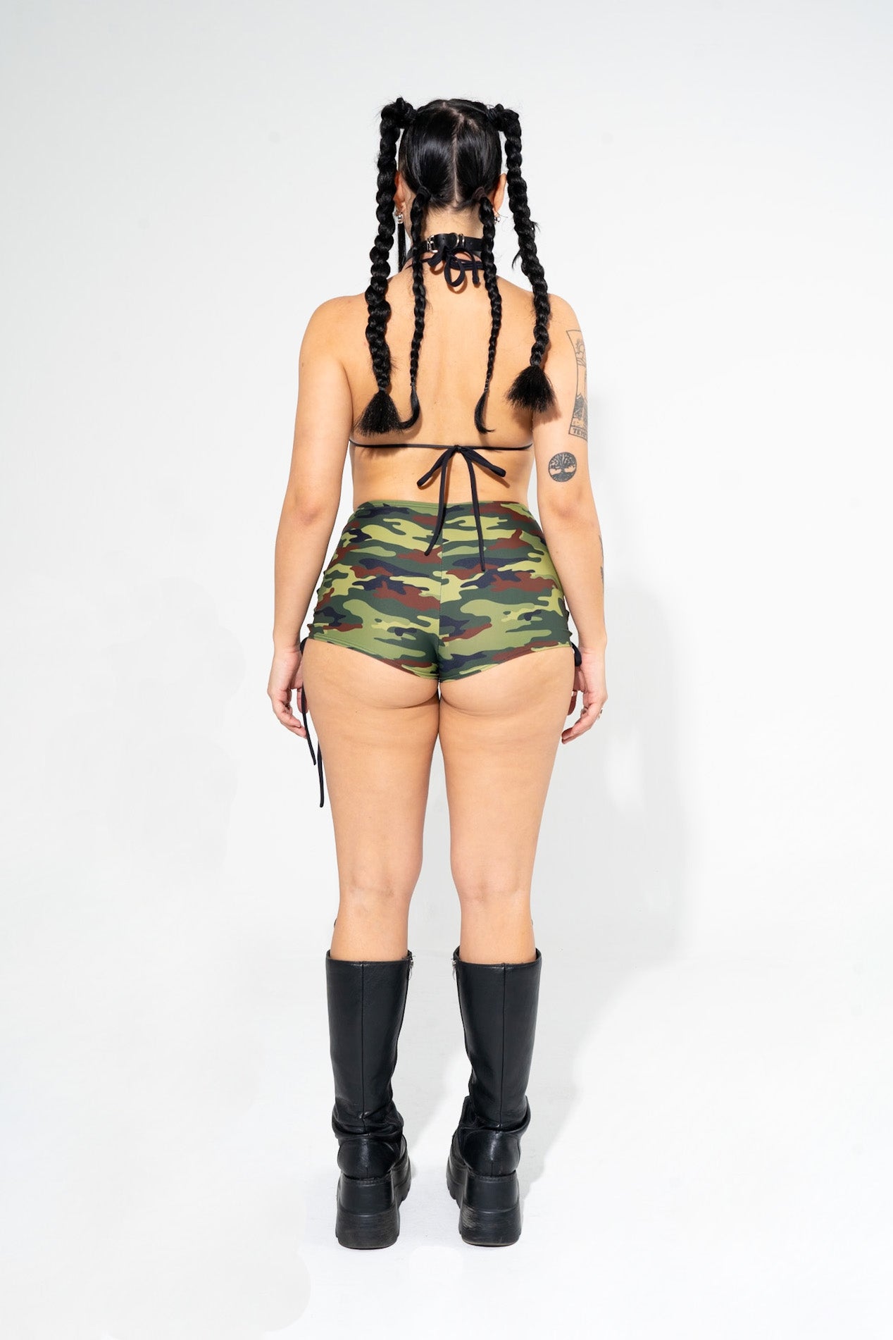 Camo Lace Up Shorts Shorts Mi Gente Clothing