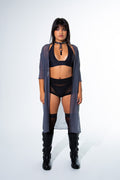 Charcoal Mesh Duster Jacket