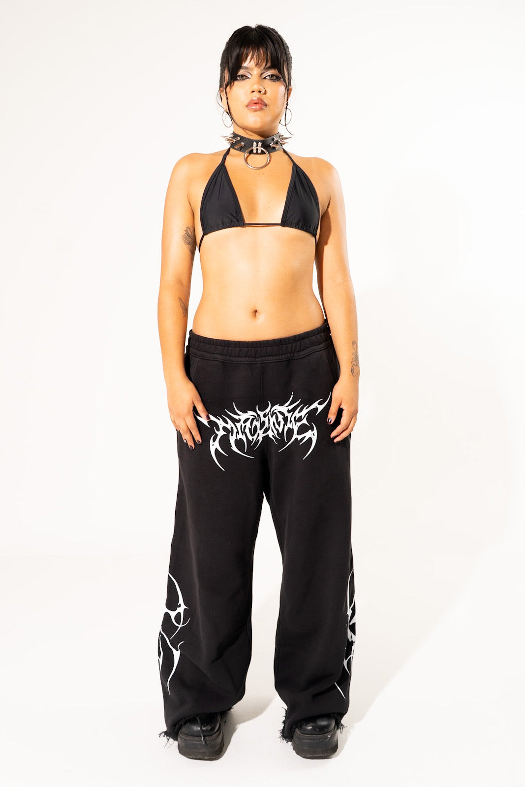 Black Noise Baggy Sweat Pants Sweat Pants Mi Gente Clothing