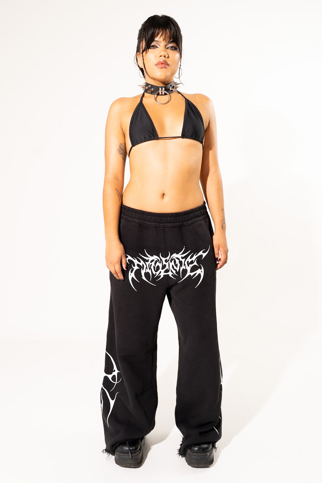 Black Noise Baggy Sweat Pants Sweat Pants Mi Gente Clothing