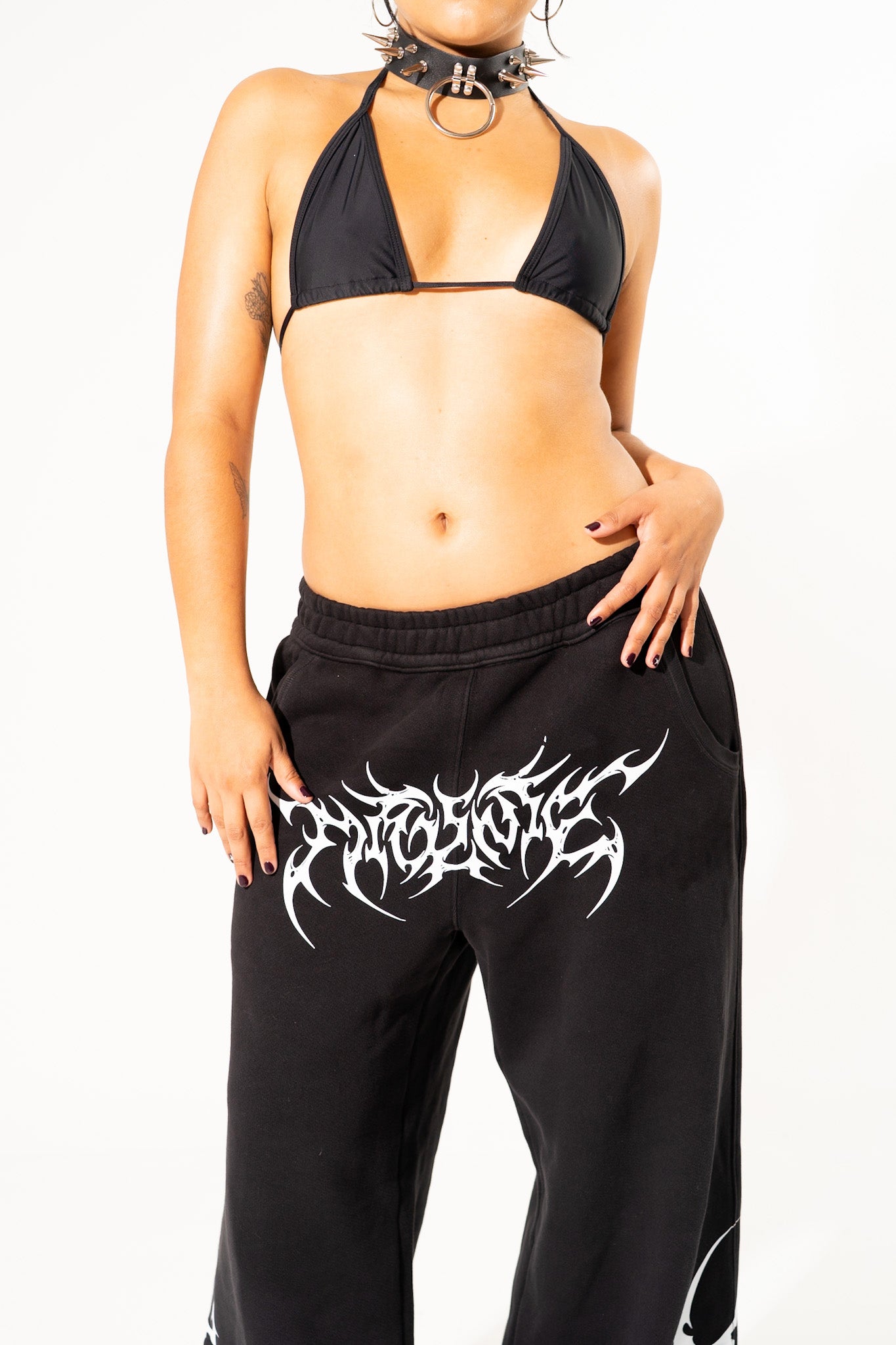 Black Noise Baggy Sweat Pants Sweat Pants Mi Gente Clothing