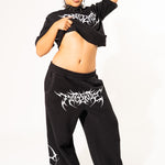 Black Noise Baggy Sweat Pants Sweat Pants Mi Gente Clothing