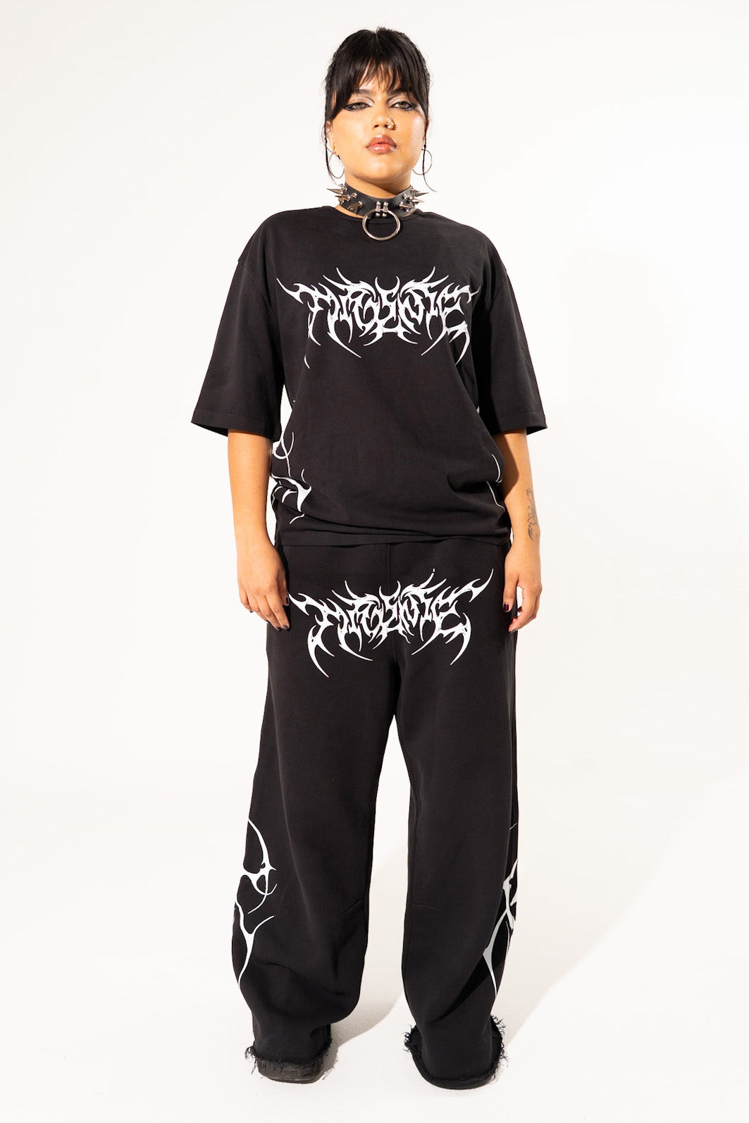 Black Noise Baggy Sweat Pants Sweat Pants Mi Gente Clothing