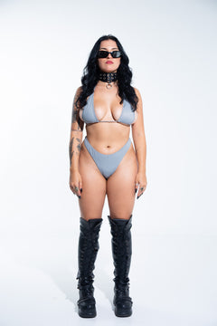 Thong Bottom - Gray Bottoms Mi Gente Clothing