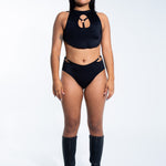 Disconnect Crop Top - Black crop top Mi Gente Clothing   