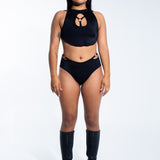 Disconnect Crop Top - Black crop top Mi Gente Clothing   