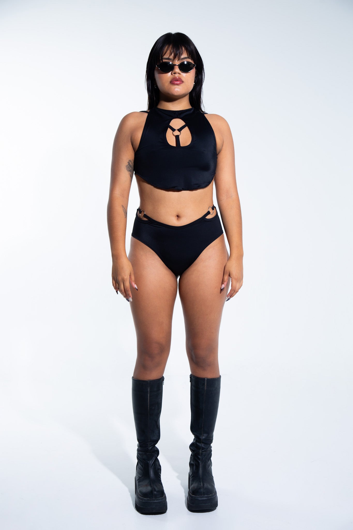 Disconnect Crop Top - Black crop top Mi Gente Clothing   