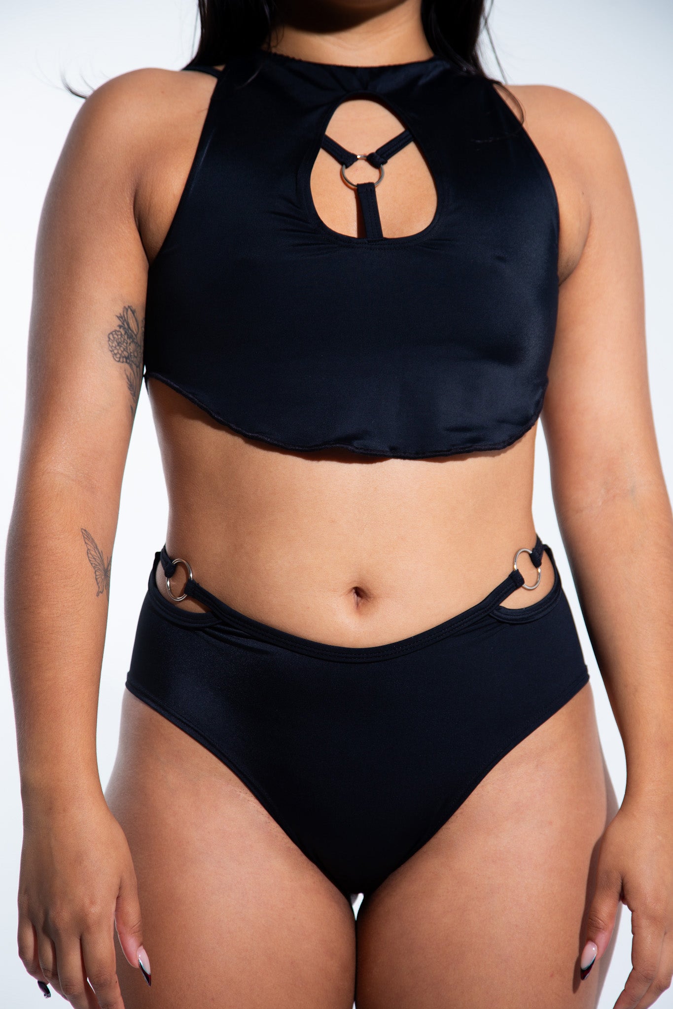 Disconnect Crop Top - Black crop top Mi Gente Clothing   