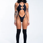 Black Obscure Bodysuit bodysuit Mi Gente Clothing   