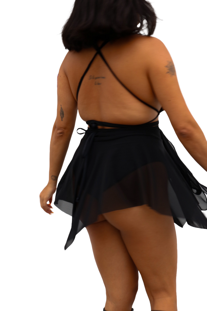 Black Mesh Fairy Skirt MINI SKIRT Mi Gente Clothing   
