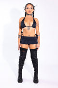 Black Rhinestoned Bikini Top