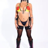 Red Citron Spiral Bikini Top – front view – citron rave bikini top