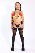 Red Citron Spiral Bikini Top