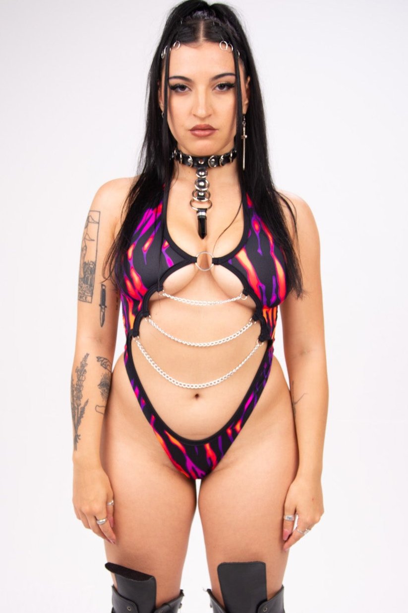 In Heat Chained Bodysuit Bodysuit Mi Gente Clothing   