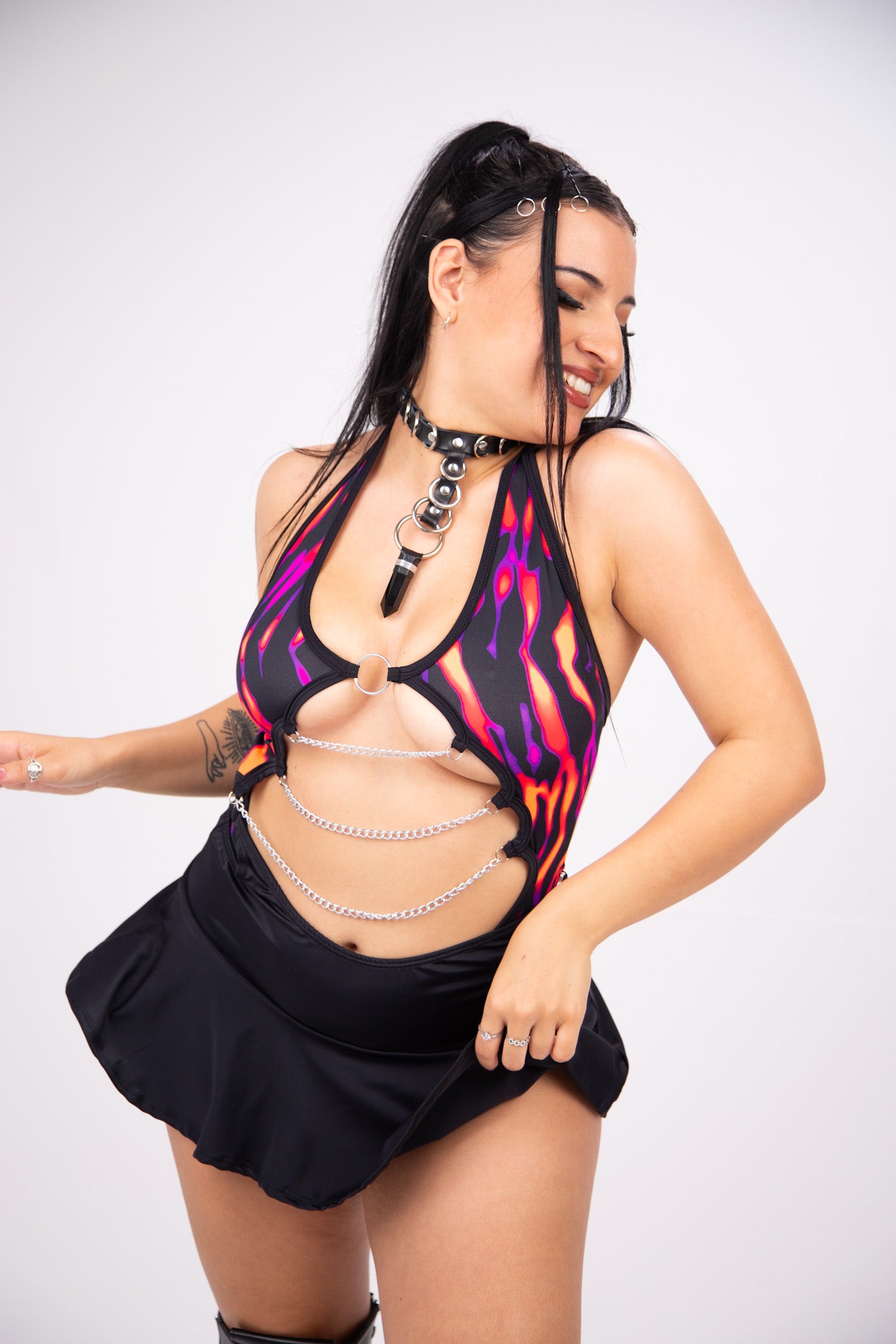 In Heat Chained Bodysuit Bodysuit Mi Gente Clothing   