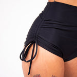 Black Side Scrunch Shorts shorts Mi Gente Clothing   