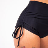 Black Side Scrunch Shorts shorts Mi Gente Clothing   