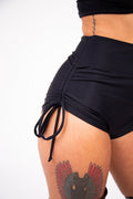 Black Side Scrunch Shorts
