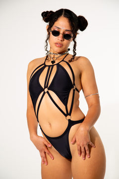 Black Techno Bodysuit BODYSUIT Mi Gente Clothing