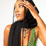 Black Mesh Scarf scarf Mi Gente Clothing   