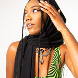 Black Mesh Scarf scarf Mi Gente Clothing   